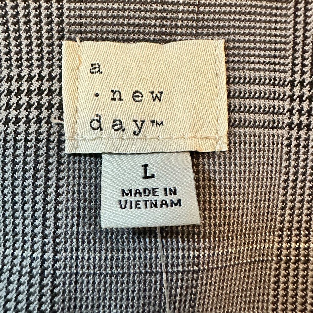 Women's‎ Tailored Mini Dress Large A New Day Gray Plaid New - Picture 10 of 12